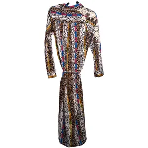 Savanna Jane Leopard Print Embroidered Maxi Dress Small‎ Boho Western thumbnail 2