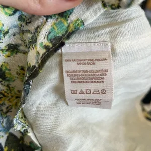 Free People Washed Ashore Floral Print Mini Dress Boho Ivory Green Women Size M thumbnail 9