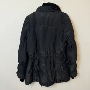 Free People We The Free Black Puffer Jacket Size Medium Black Floral Coat thumbnail 8