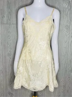Nwt Vintage white & gold label Victoria secret lace teddy nightgown lingerie thumbnail 1