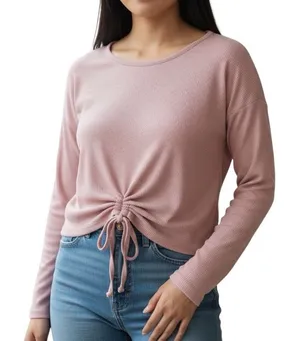 HIPPIE ROSE lightweight pink sweater thumbnail 1