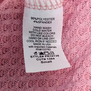 Pink Thermal Knit Top with Open Back Size Small Pink Waffle Knit Top thumbnail 6