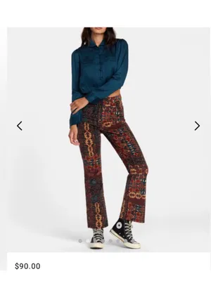 $90 NWOT RVCA Groove High Rise Casual Corduroy Pants 27 thumbnail 4
