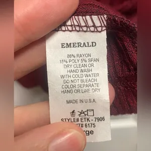 Emerald Fashions NWT Boutique Burgundy Peplum Soft Tunic Top Size Large thumbnail 6