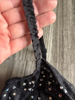 Victoria's Secret Black Delicate Lace Bralette with Sparkling Studs Medium thumbnail 7