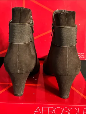 Aerosoles Play Again Brown Fabric Zipper Ankle Booties Women’s 8M thumbnail 7