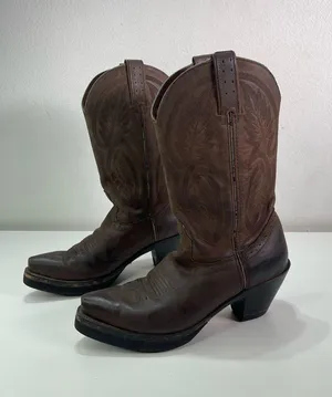 Road Wolf Women 6.5M Brown Leather Cowgirl Boots Festival 2.5' Heel Southwestern thumbnail 1