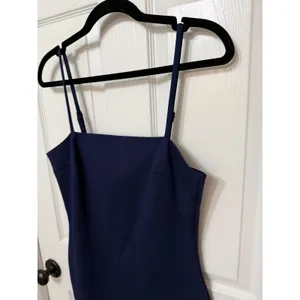 Lulus Navy Blue Bodycon Dress Square‎ Neck Side Slit Cocktail Wedding Guest thumbnail 3