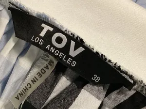 TOV Los Angeles Size 38 Strapless Gingham Midi Dress thumbnail 2