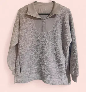Women’s Aerie Sherpa Quarter Zip Pullover Lilac Size XS thumbnail 1