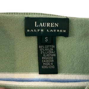 Lauren Ralph Lauren Sweater Vest Green Striped Knit Small Preppy Tennis Prep thumbnail 5