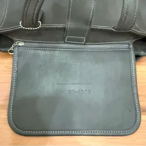 Vintage COACH 9305 Gray Glove-Tanned Leather Bleecker Bucket Shoulder Tote Bag thumbnail 14