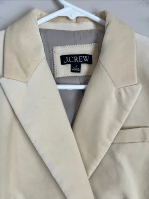 J.Crew cropped Double-Breasted Blazer in Stretch Velvet Size‎ 0 - 2 thumbnail 6