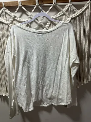 Nike White Long Sleeve Tee with Black Diagonal Logo thumbnail 5