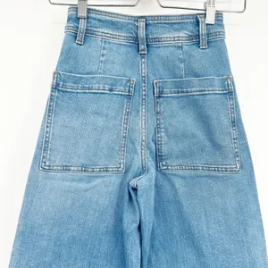 Zara Womens Medium‎ Wash High Rise Raw Hem Baggy Wide Leg Barrel Jeans Size 0 thumbnail 6