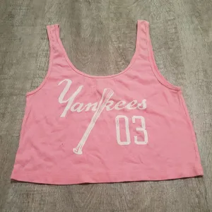 WORLD SERIES SPECIAL! PINK Victoria's Secret Pink Cropped Yankees Tank Top thumbnail 1