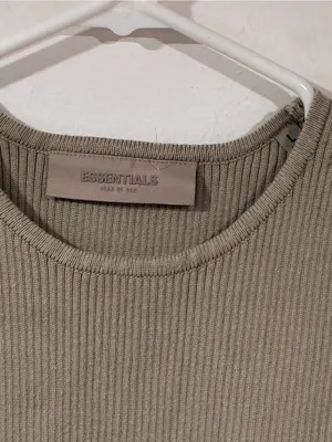 Fear of God Essentials Women's Grey Sweater Knit Sport Tank Top Size Large thumbnail 2