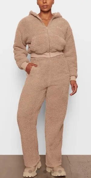 SKIMS Teddy Sherpa Wide Leg Lounge Track Pant- Size Small thumbnail 1