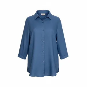 Coldwater Creek 100% Linen Blue Print Button-Up Shirt 3/4 sleeves Size PXL thumbnail 2