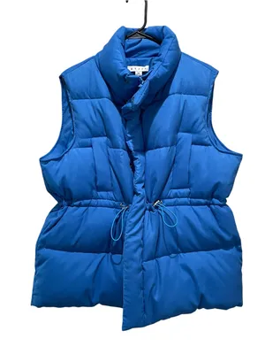 HYFVE Blue Puffer Vest Oversized Cinch Waist Quilted Winter Women Size Medium thumbnail 1
