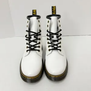 Dr. Martens White Patent Leather Combat Style Boots Size 6 thumbnail 6