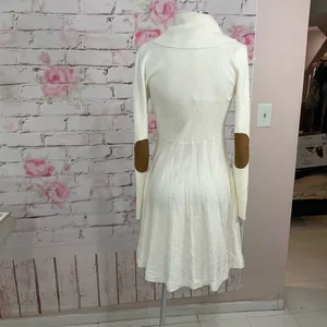 Calvin Klein white cowl neck elbow pad sweater dress thumbnail 6