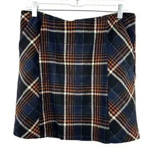 Mittoshop Size‎ Large Skirt Black Plaid Mini Pockets Academic Workwear School thumbnail 1