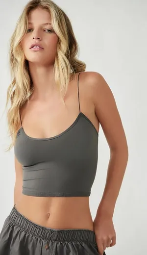 NWOT Free People Intimately Sweetheart Seamless Brami Top In Gray thumbnail 1
