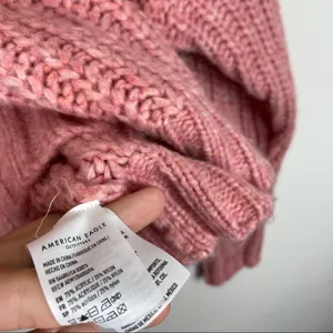 American Eagle Pink Chunky Knit Crop Sweater thumbnail 10
