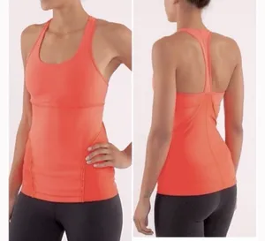 Lululemon Tank Top Women Orange Coral Racerback Athletic Workout Yoga Size 6 thumbnail 2