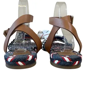 Tory Burch Beaded Espadrille Sandals Red‎ White Blue 7 Nautical thumbnail 5