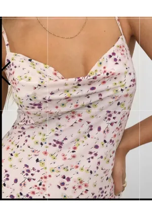 Nasty Gal Blush Floral Cowl Neck Slip Dress 6 thumbnail 2