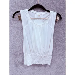 Free People Womens Tank Top Small White FP Movement Smocked Hem OB1047999 thumbnail 2