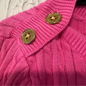 Lauren Ralph Lauren Pink Cable Knit 100% Cotton Sweater size medium thumbnail 6