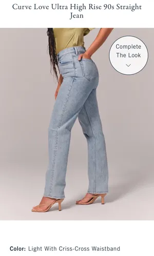 Abercrombie Curve Love 90s Ultra High Rise Straight Jean thumbnail 3