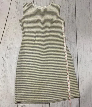 Kinette Textured Striped Gold Metallic Dress Size 6 thumbnail 7