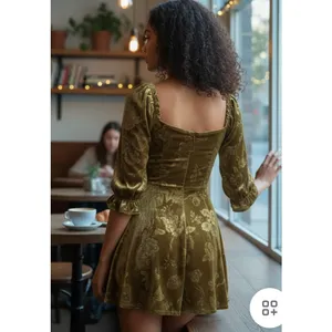 Urban Outfitters Barbaro Velvety Golden Playsuit Romper size Med NEW thumbnail 3