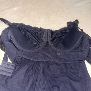 Parfait Black lace lingerie babydoll lingerie rhinestone chemise goth sexy M thumbnail 7