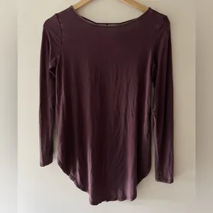 American Eagle‎ AEO Soft & Sexy Strappy Plum Long Sleeve Blouse thumbnail 2