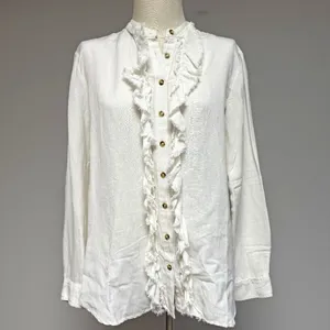 Anthro l Pilcro Ruffled Placket Shirt thumbnail 2