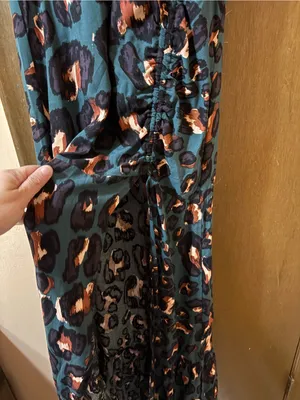 NWT Stillwater Green Cheetah Plunging Neckline Maxi Dress thumbnail 7