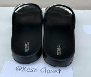 Michael Kors Black Brandy Slide Metallic Striped Sandal thumbnail 3