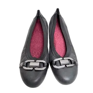 Munro American Black Leather Ballet Flats Buckle Patent Detail 5.5M thumbnail 4