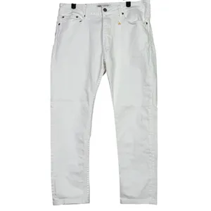 Zara Straight Leg High Rise Stretch Casual Ankle Cropped Denim Jean Zip 36 White thumbnail 2