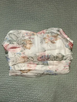 Nasty Gal Floral Ruched Strapless Corset Top thumbnail 4