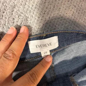 EVEREVE Women’s 29 Blue Chambray Wide Leg Crop Pants Button Fly Patch Pockets thumbnail 6