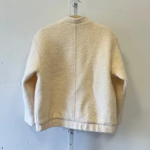 Abercrombie & Fitch Cream Wool Blend Sherpa Bomber Jacket Mock Neck Size Medium thumbnail 3