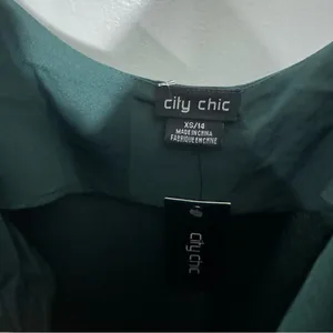 NWT‎ City Chic Shimmer Slip Dress In Jade Green Size 14 thumbnail 9