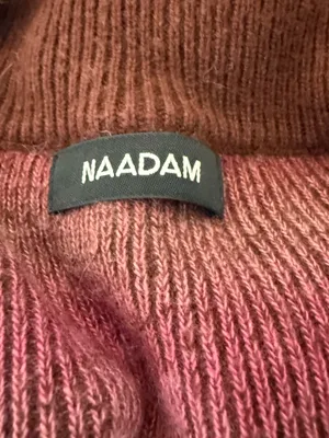 NAADAM Merino Cashmere Space Dye Quarter Zip Stripe Sweater Pink Red Medium thumbnail 5