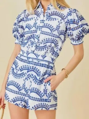 Lace puff sleeve romper White Size M thumbnail 2